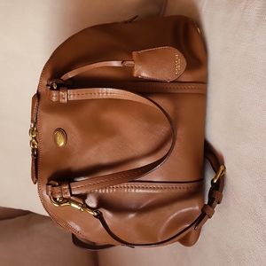 Coach Saffino Leather dome satchel,Medium Brown